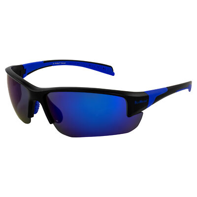 BluWater Samson 3 Polarized Men's Sunglasses Black w/ Polarized Blue Mirror Lens