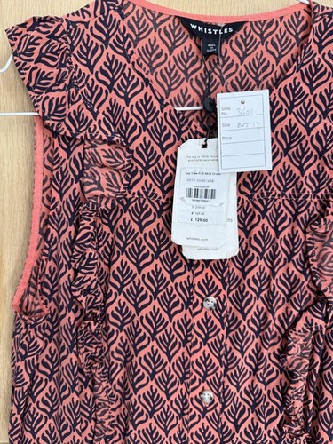 Whistles Sea Tree Frill Midi Dress UK 12 New Pink Sleeveless RRP 129 Patterned - Picture 10 of 15