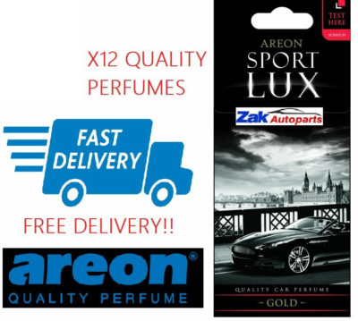 Areon Sport LUX Quality Perfume/Cologne Cardboard Car Air Freshener GOLD -12PK