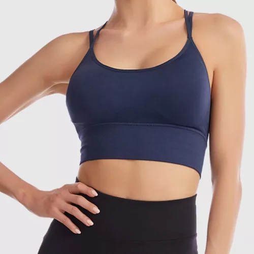 Damen Sport-BH nahtlose Bralette Tank Crop Top gepolstert BH Bustier Cami Weste - Bild 11 von 24