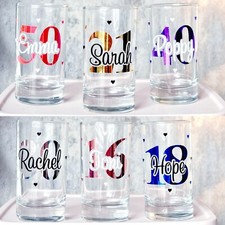 Personalised Birthday Milestone Shot Glasses, 16th, 18th  21st, 30th x