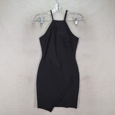Y2K Black Stretch Asymmetric Sexy Clubwear Micro Mini Womens Dress Size M