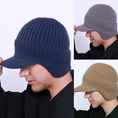 Ear Protection Men Knitted Cap Winter Warm Beanies Hat Ear Muff Hat