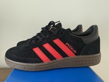adidas Handball Spezial Youth Boys Kids Black Red Sneakers Casual Shoes KJ1823