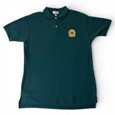 USMC Vietnam Helicopter Association Green Vintage Polo Shirt Large Made in USA