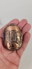 Copper Egyptian Scarab With Hieroglyfix Weigh...