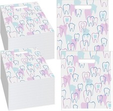 300 Pcs Tooth Merchandise Bags with Handles Plastic Dental Bags for Patients