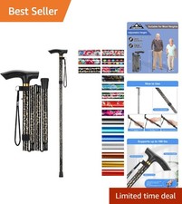 Lightweight Adjustable Folding Cane with Ergonomic Handle for Elderly Disabled