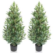 35/ 51 inch Artificial Olive Tree Plant Set of 2 - Lifelike Indoor/Outdoor Décor
