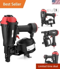 Efficient 11 Gauge Pneumatic Nail Gun with Adjustable Depth and Side Skid Pads