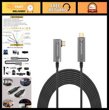 USB C to C Fiber Optical Cable 10Gbps 33FT - Type C Angle Cable for Cameras To