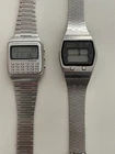 Vintage Seiko Digital Two Lot All Steel. 0634-5000 And C153-5007. For Repair.