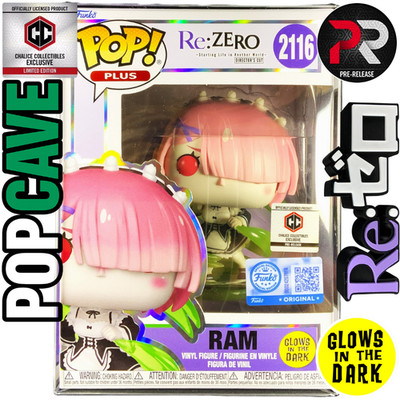 Pop Cave RE: ZERO: RAM Pop! PLUS CC Pre-Release Limited Edition GLOW-IN-THE-DARK