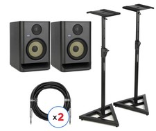 KRK ROKIT 5 G5 5-inch Powered Studio Monitor Pair with Stands and Cables