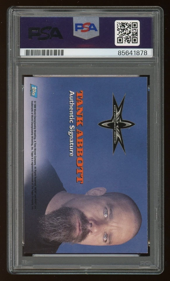 Tank Abbott PSA/DNA Auto 1999 Topps WCW Card MMA UFC Bellator David - Image 2 of 2