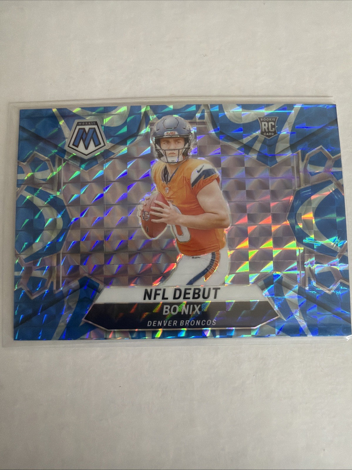 2024 Panini Mosaic - NFL Debut Bo Nix #271 Reactive Blue Mosaic Prizm (RC)