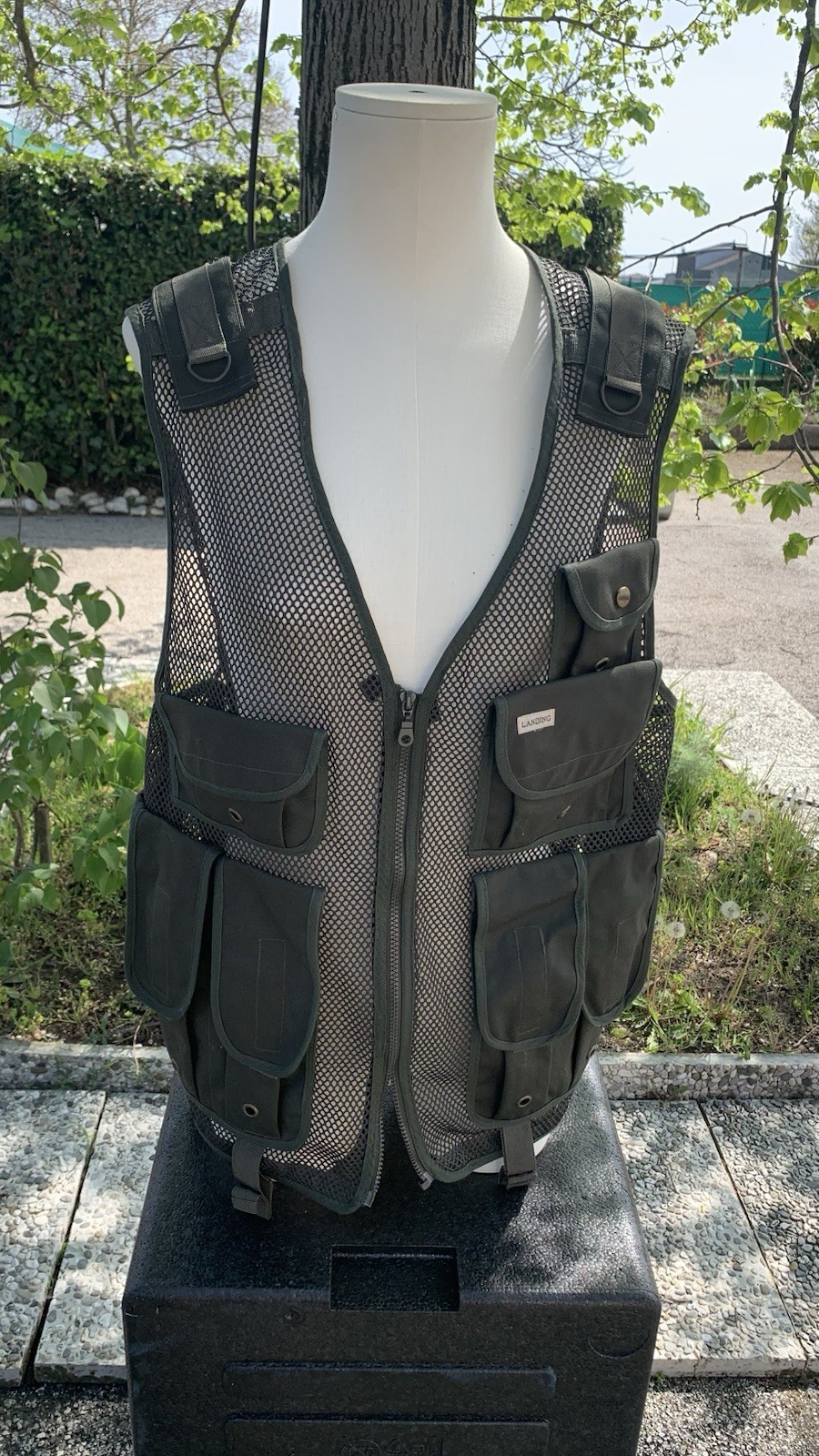 Gilet Multitasche LANDING Tg L Verde Pesca Caccia Outdoor Tactical