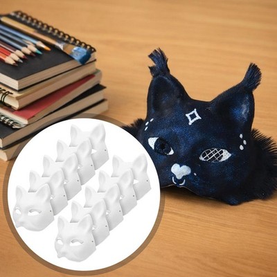 10x Papierrohling handbemalte Masken Katzenmasken für Kostüm Festival Ostern