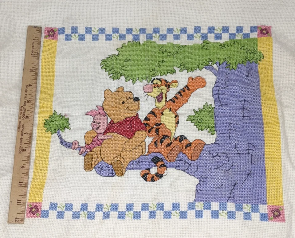 Leisure Arts Winnie The Pooh Tree Branch Cross Stitch Completed 12”X13” - Image 3 of 4