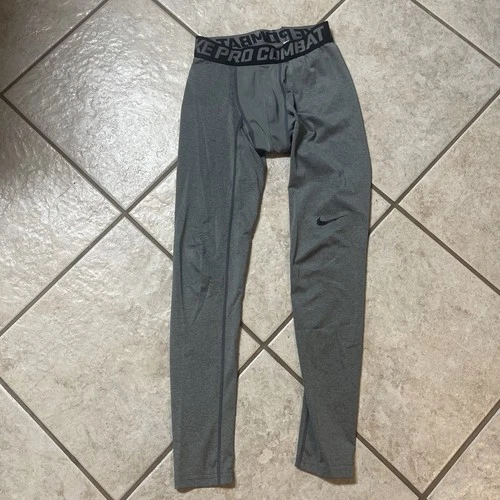 NIKE Pro Combat Active Compression Layering Tights - Men’s Small - Gray - EUC