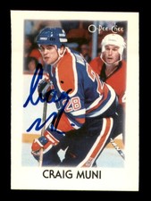Craig Muni Signed 1987-88 O-Pee-Chee Minis RC 30 Edmonton Oilers