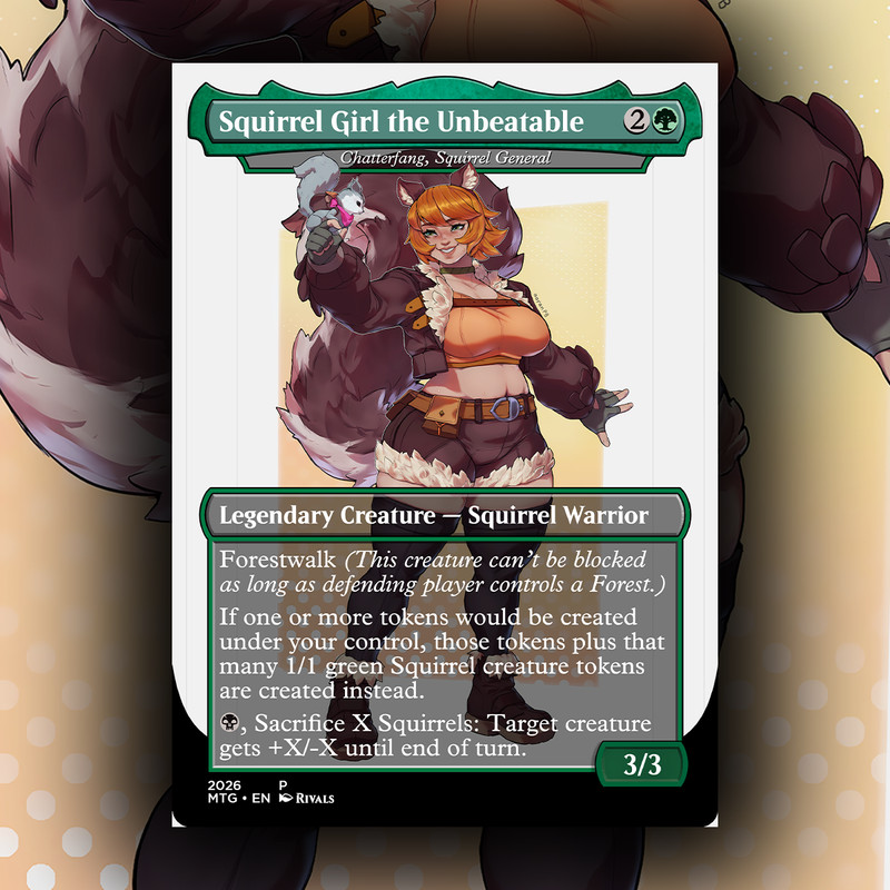 Chatterfang Squirrel General Squirrel Girl EDH MTG Marvel Rivals Commander Foil