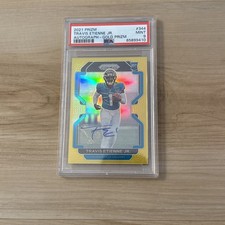Travis Etienne Auto 2021 Panini Prizm RC Rookie  GOLD #3/10 - Jaguars PSA 9