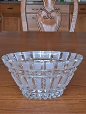 Crystal Strawberry Square Cut Heavy Thick Crystal Oblong Serving Bowl Russian