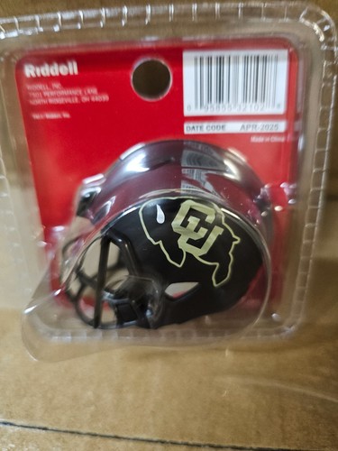 COLORADO BUFFALOES BLACK 2025 CLAM SHELL POCKET PRO FOOTBALL HELMET RIDDELL - Picture 3 of 4