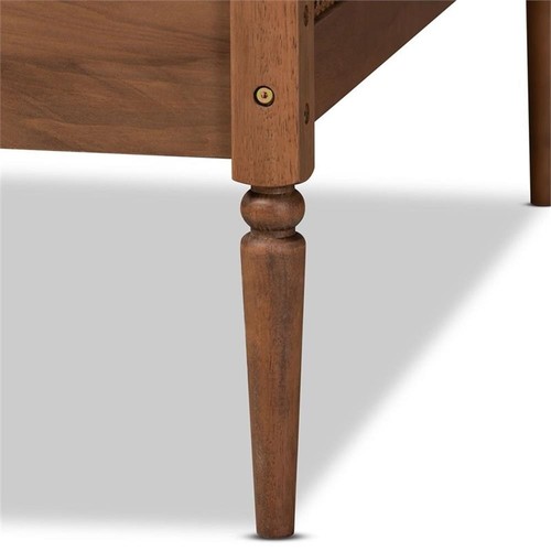 Baxton Studio Ogden Brown Finished Wood and Synthetic Rattan Twin Size Daybed - Picture 5 of 9