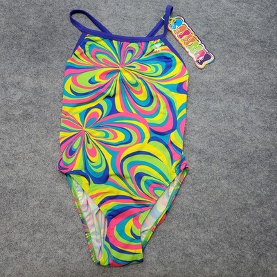 NWT TYR Swim Suit Women's Size 38 Kaleidoscope One Piece Funkies Racerback