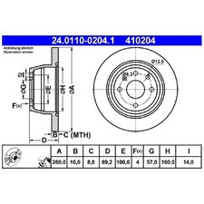 2x Bremsscheibe hinten für Opel Astra F T92 Vectra A J89 | 26251958