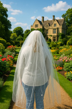 Ivory Wedding Veil 215cm Trudy Lee Gold Scalloped Edge New with Tags