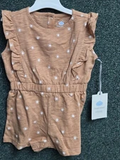 Cloud Island Baby Girl Size 3-6M Sleeveless Bodysuits Beige