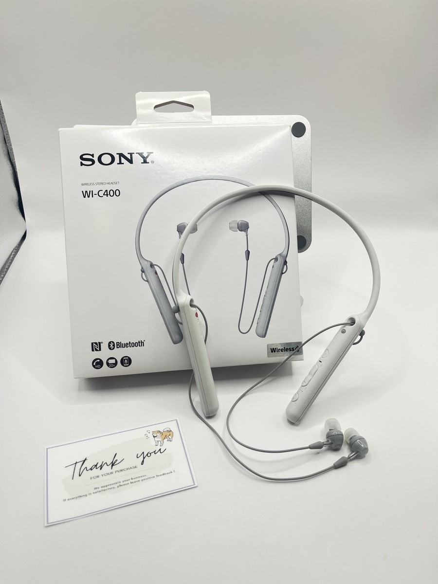 Sony WI-C400/W Wireless Bluetooth Neckband Earbuds Headphones w