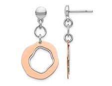 Rose Gold Plated Sterling Silver Dangle Earrings