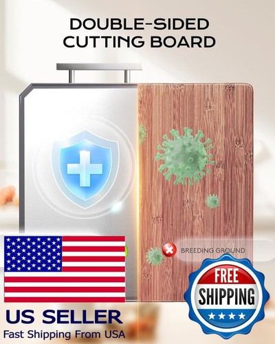 Stainless Steel Double-Sided Cutting Board 16"x11" Dishwasher Safe Non-Toxic - Picture 4 of 7