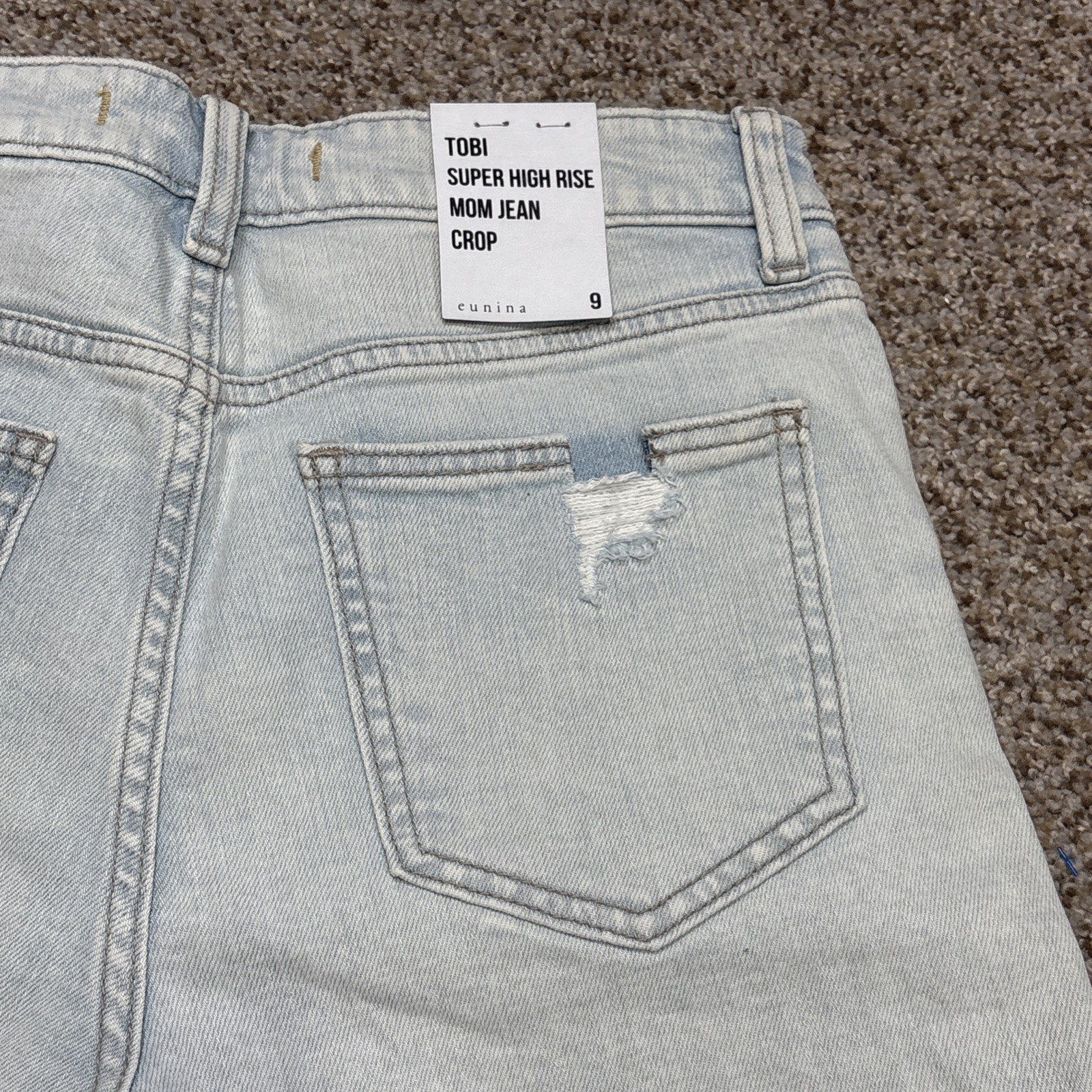 Eunina Womens Tobi Super High Rise Distressed Mom Jeans Size 9 Fits 29 X 25.5 - View 17