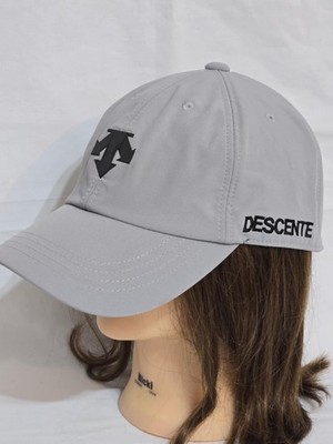 Descente Gray Performance Cap Adjustable Sport Hat Triple Arrow Logo Unisex