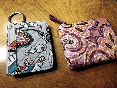 Vera Bradley ID & CARD Wallet & Coin Pouch Wallet Bothe Are In Excellent...