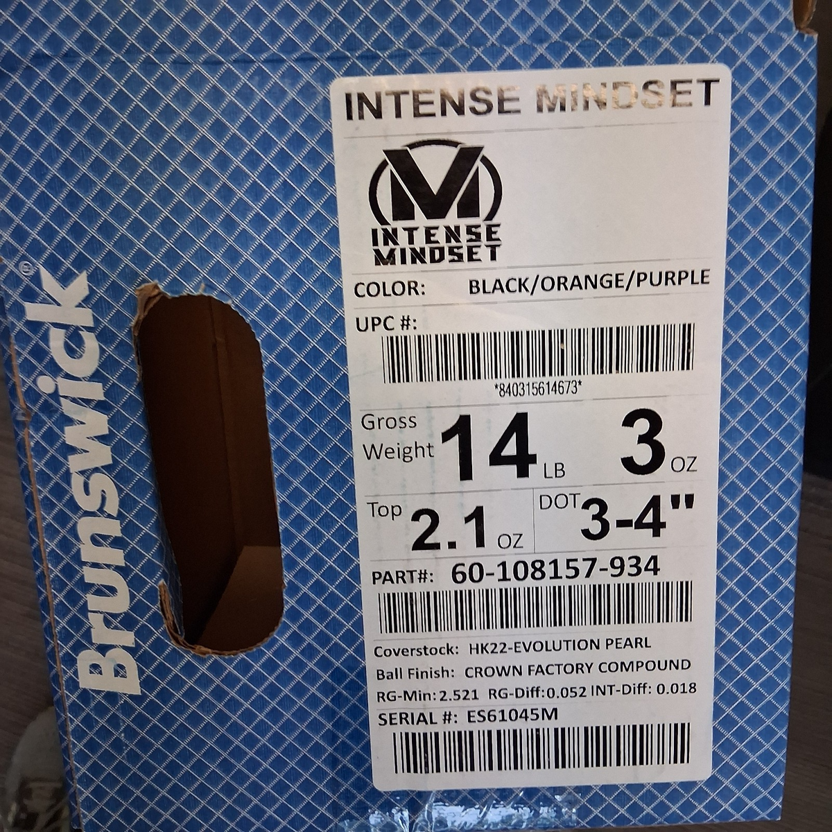 【最新】 INTENSE MINDSET 14P Brunswick Intense Mindset 1ST QUALITY BOWLING ball 14 lb new