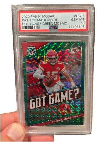 2020 panini mosaic patrick mahomes - Got Game?- Green Mosaic - PSA 10