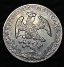 Mexico Nice Details 1894 Cn AM 8 Reales Silver Cap & Rays Culiacan Libertad Coin — photo 4