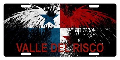 Panama Flag License Plate Eagle Panameño Emblem Valle del Risco
