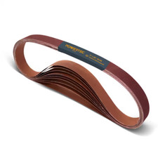 POWERTEC 1 x 30" Sanding Belt 320 Grit Aluminum Oxide Abrasive, 10pcs (111360)