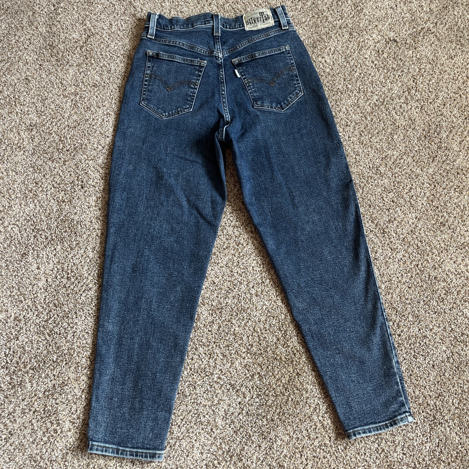 Levi's Silvertab Jeans Womens 28 Blue Mom Jean Tapered Leg Stretch 26x26 - View 15