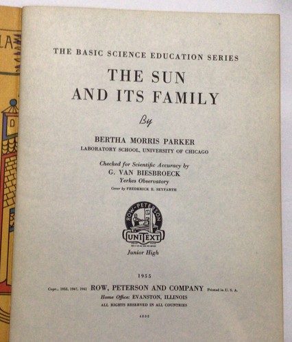 The Sun and Its Family by Bertha Morris Parker 1955 Paperback Basic Science Ed - Picture 4 of 6