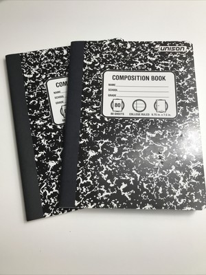 Unison Black & White Marble School Composition Notebook - College Ruled