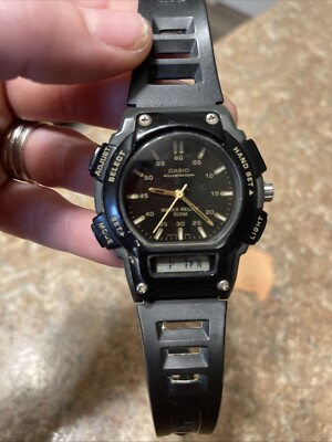 Casio 5159 AQ-150W Digital/Analog 33mm Black Resin Illuminator