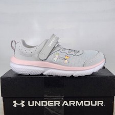 Size 3 Big Kids - Under Armour GPS Assert 10 AC - Gray / Pink